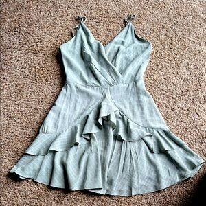 Trixxi Green Asymmetrical Sundress Spaghetti Strap Cocktail